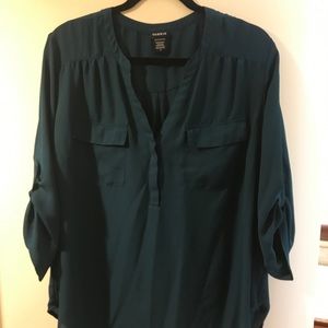 Torrid blouse dark green size 2