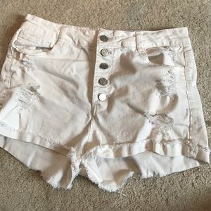 White shortie shorts