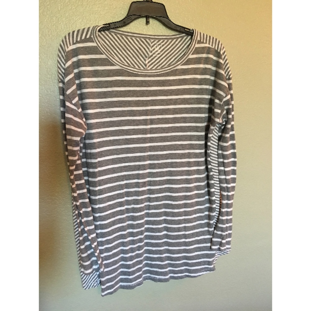 Long sleeve, striped knit Maternity top