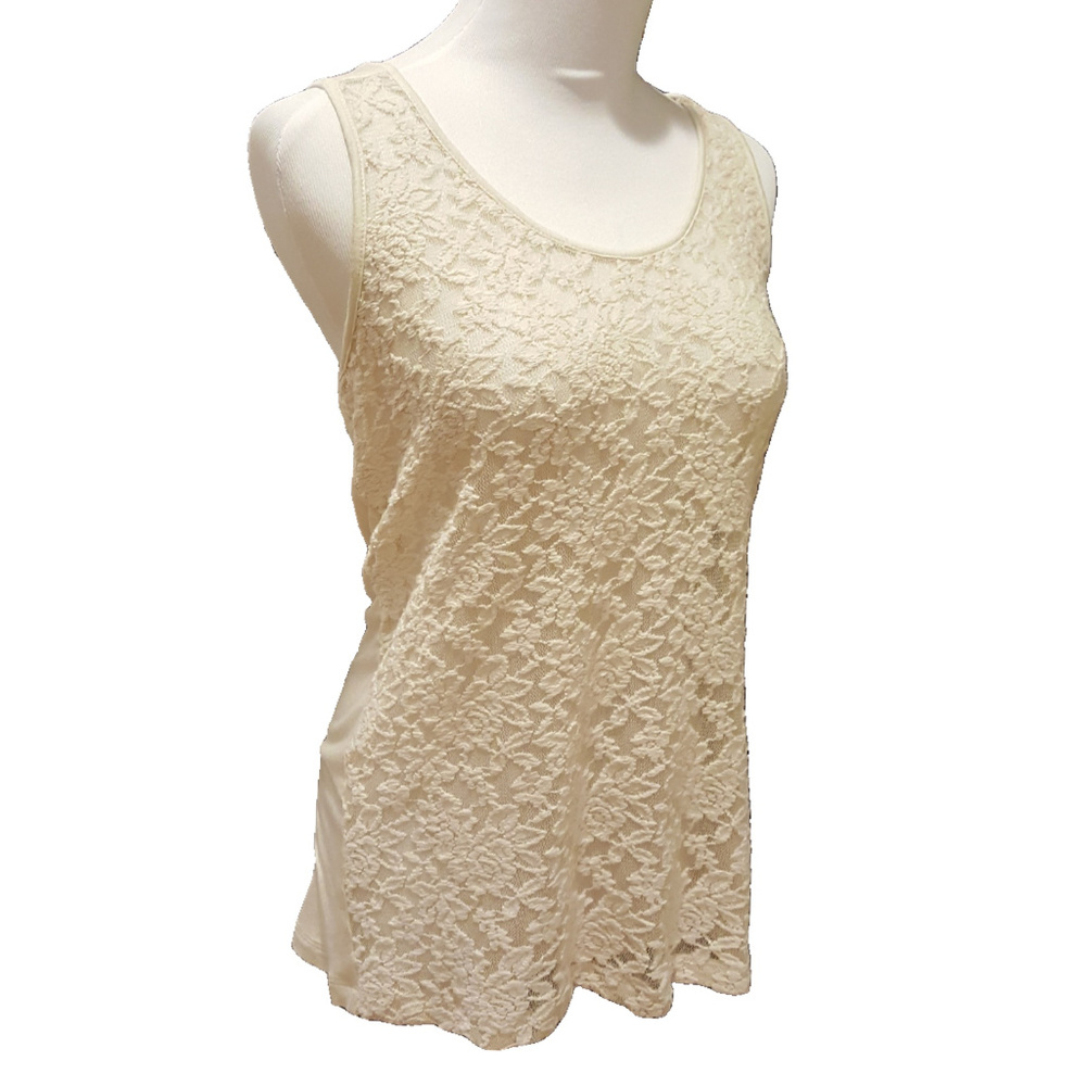 Women's The Limited Cream Lace Tank Top Size M NWT