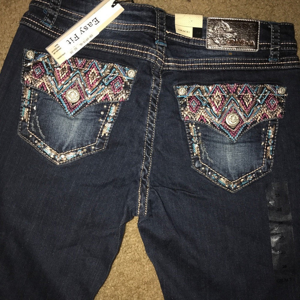 💕NEW Grace Embellished Sequin BootCut Jeans💕