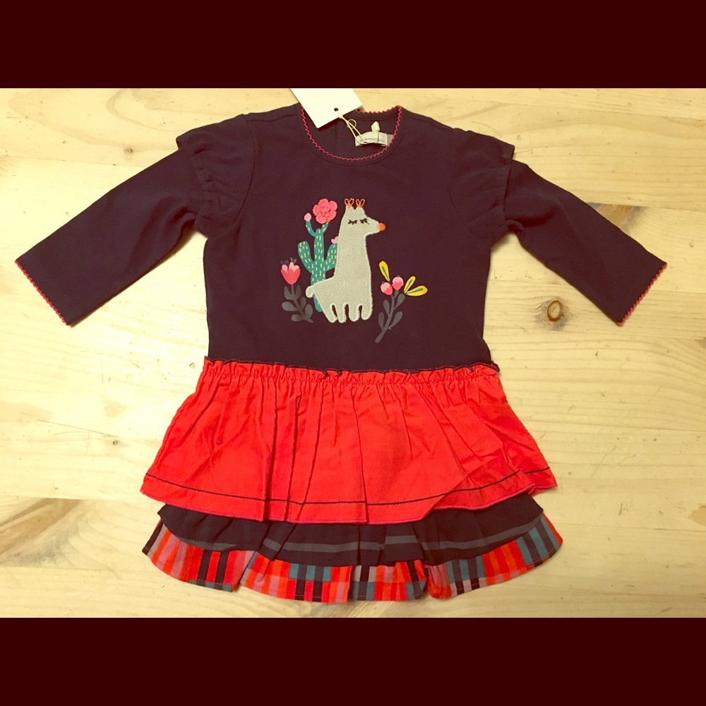 Catamini fall llama dress 6mo NWT