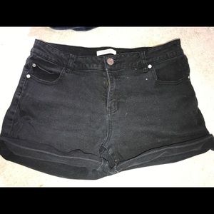 Black jean shorts