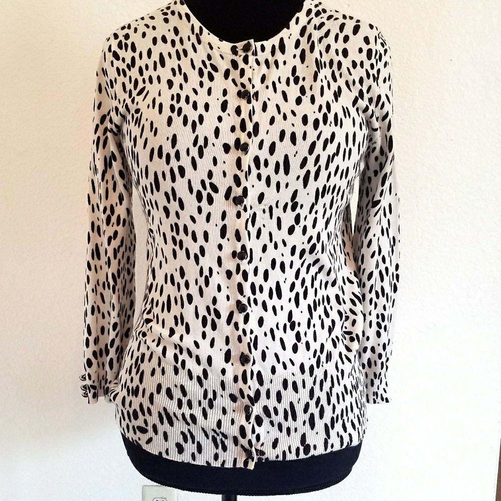Grace Black and White Print Cardigan