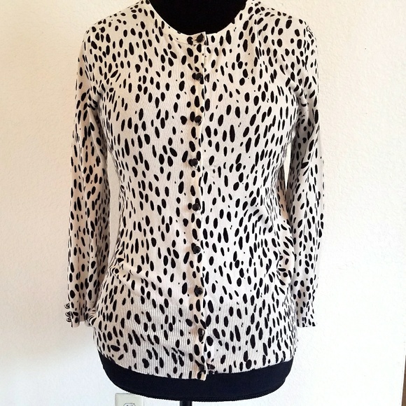 Grace Black and White Print Cardigan - Picture 1 of 2