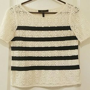 BCBG Max Azria cute Ivory and Black striped top!
