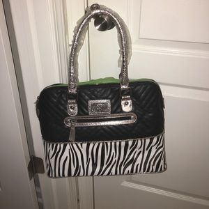 Sharif Black and Zebra Handbag
