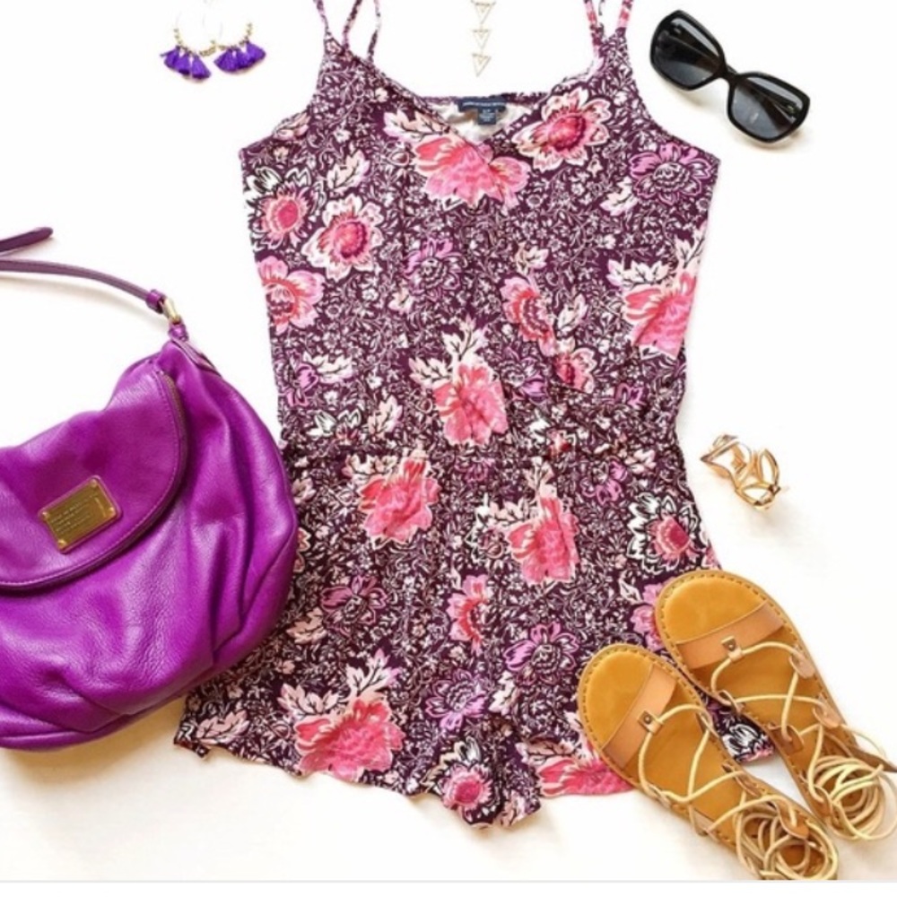 American Eagle Floral Romper