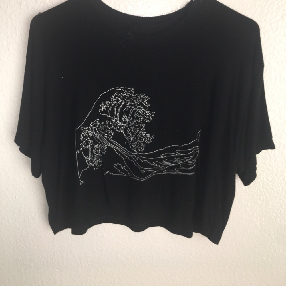 Brandy Mellville black wave shirt