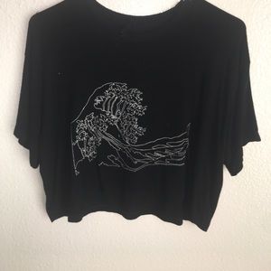 Brandy Mellville black wave shirt