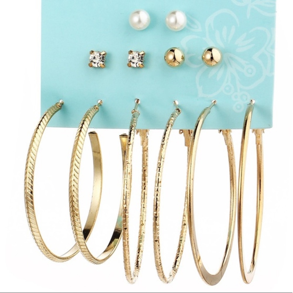 🌺Gold plated hoop earring set🌺