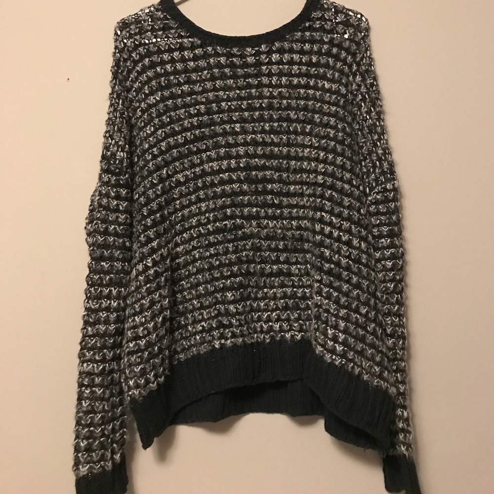 Black & Gray Loose Knit Sweater