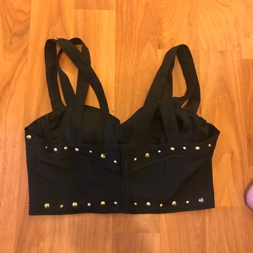 Marciano black studded crop top