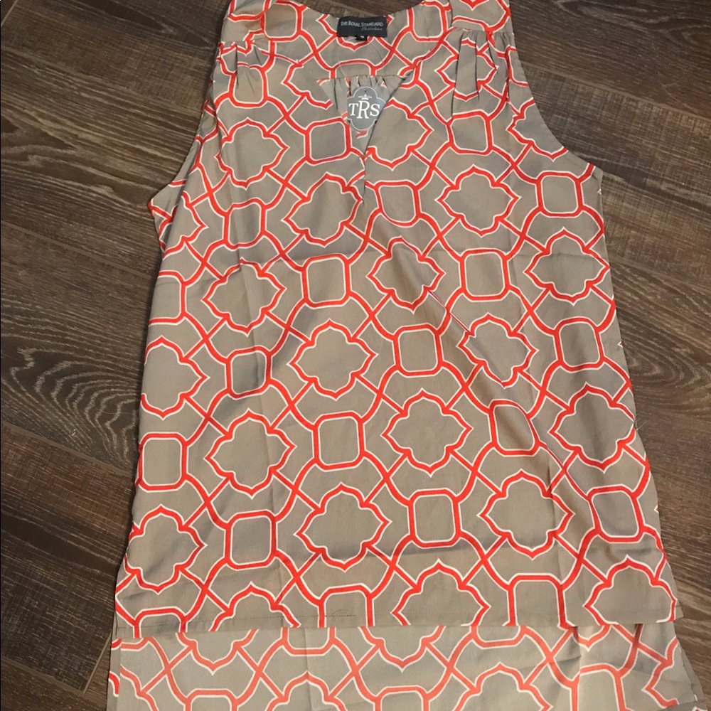 Tan and orange blouse