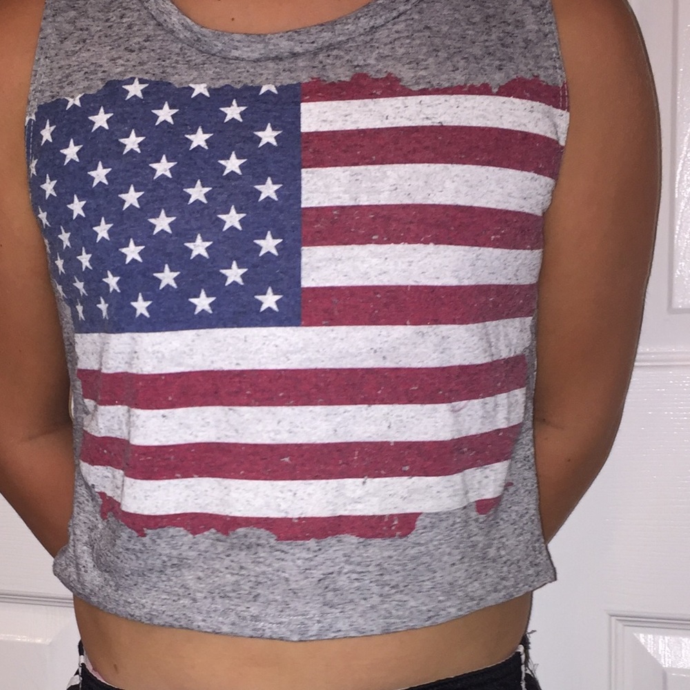 American flag tank top