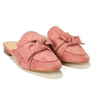 Pink Vegan Suede Mules