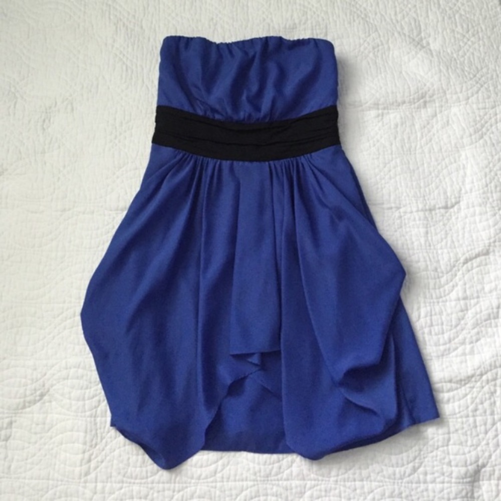 Royal Blue strapless dress from Limited.