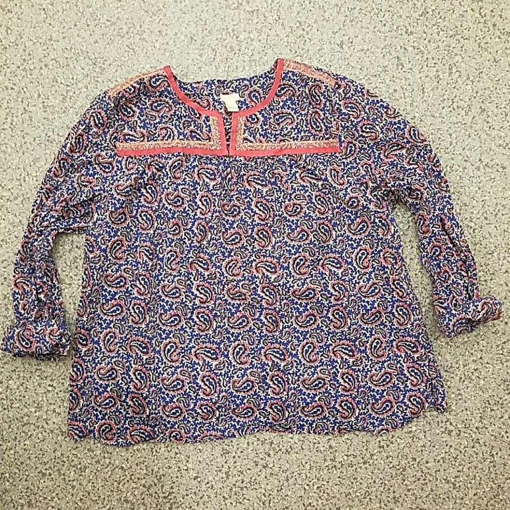 J. Crew Paisley Blouse