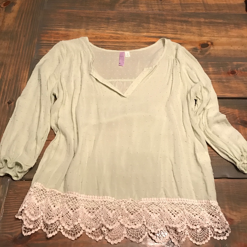 Mint colored baby doll top