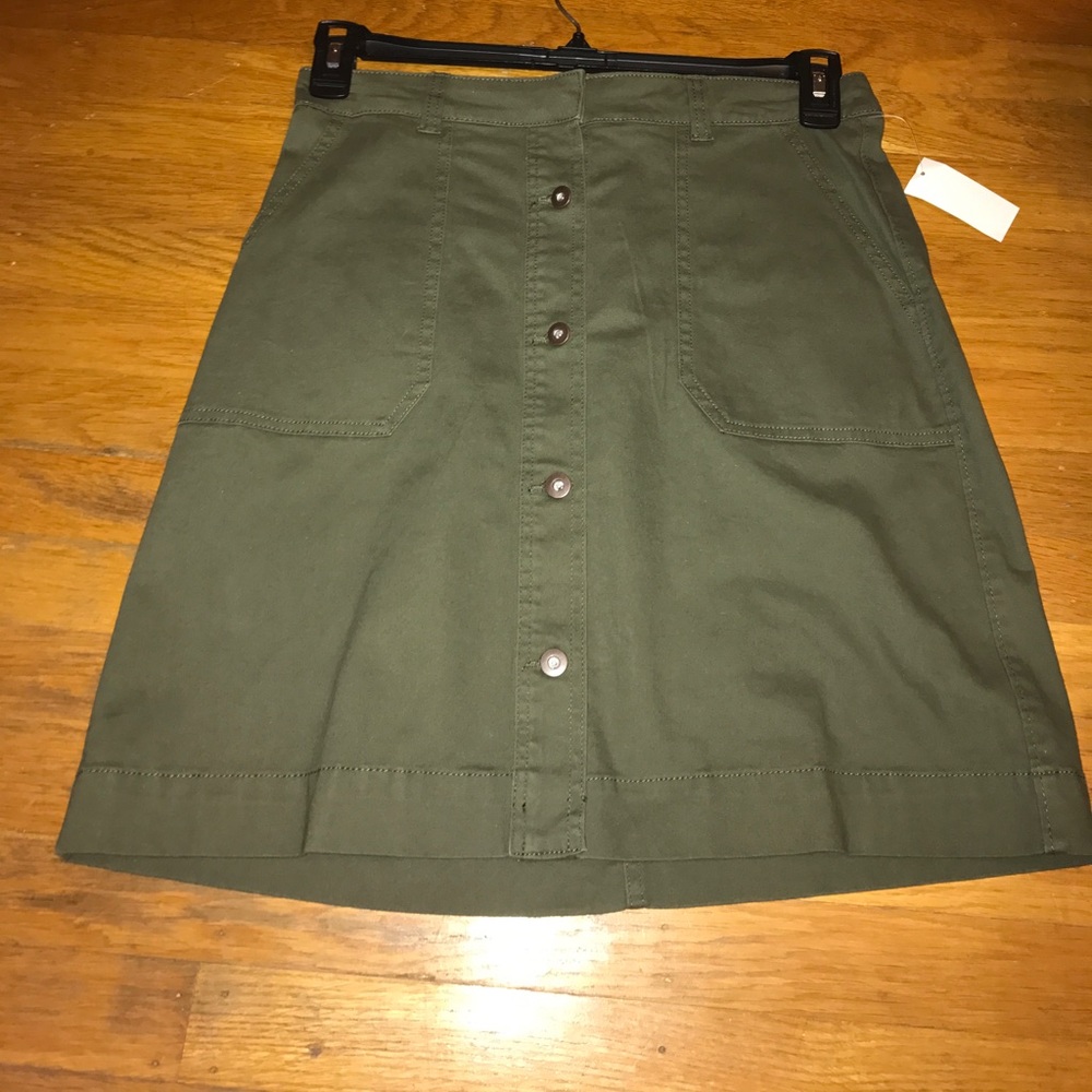 Button Up Olive green skirt
