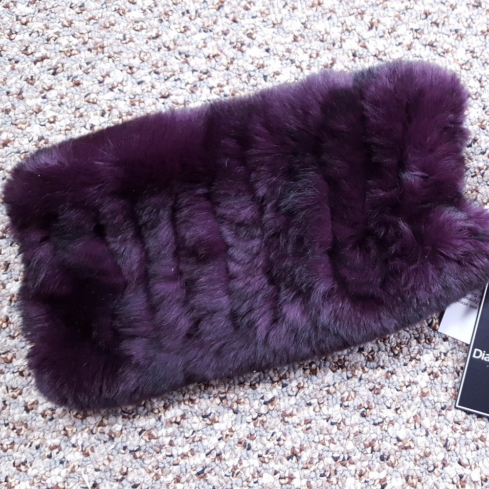 Knitted Rex Rabbit Fur Accessories Set