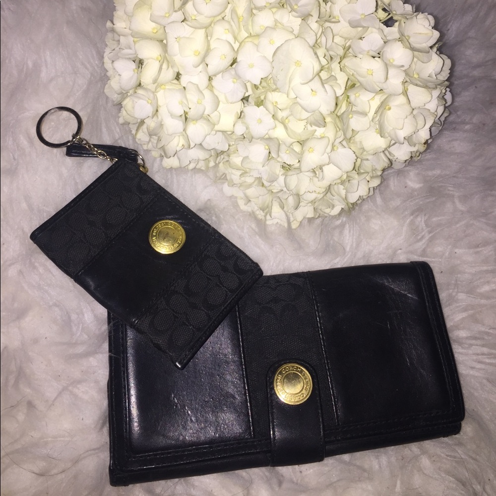 Coach Leather Wallet & Coin Wallet Bundle ✨