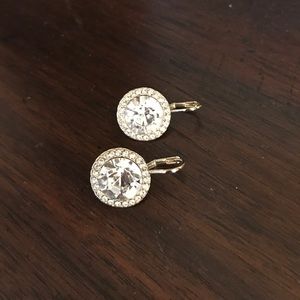 Cz Gold Diamond Round Earrings