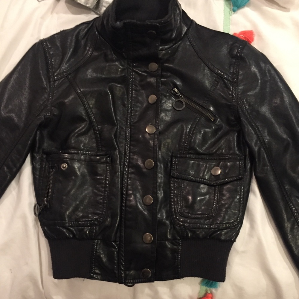 Black leather jacket