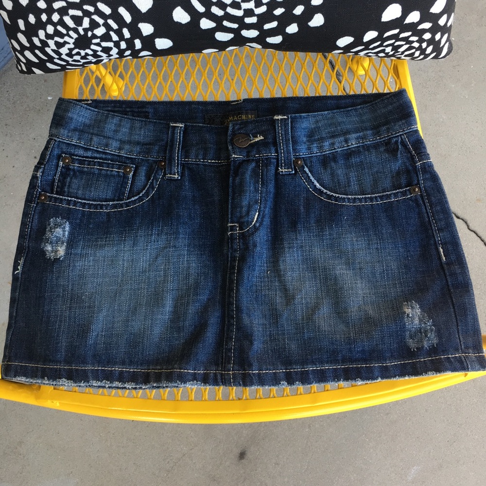 Machine premium denim skirt
