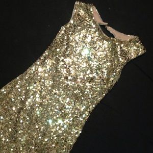 Gold sequin party dress
