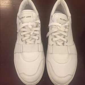 Out if box HL men's white leather sneakers