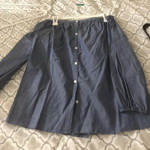 Off the shoulder jean top