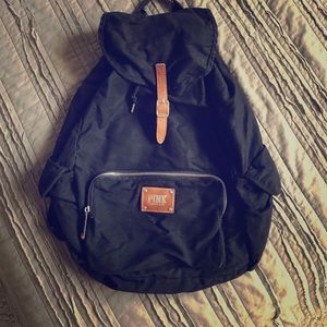 Victoria's Secret black/leather PINK backpack
