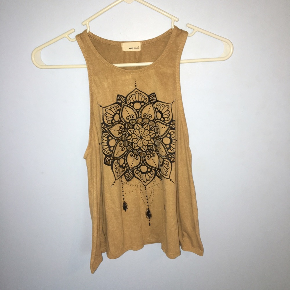 Mustard Yellow Leather Tank Top