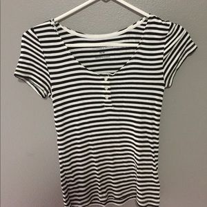 ribbed, striped, low cut-ish t shirt.