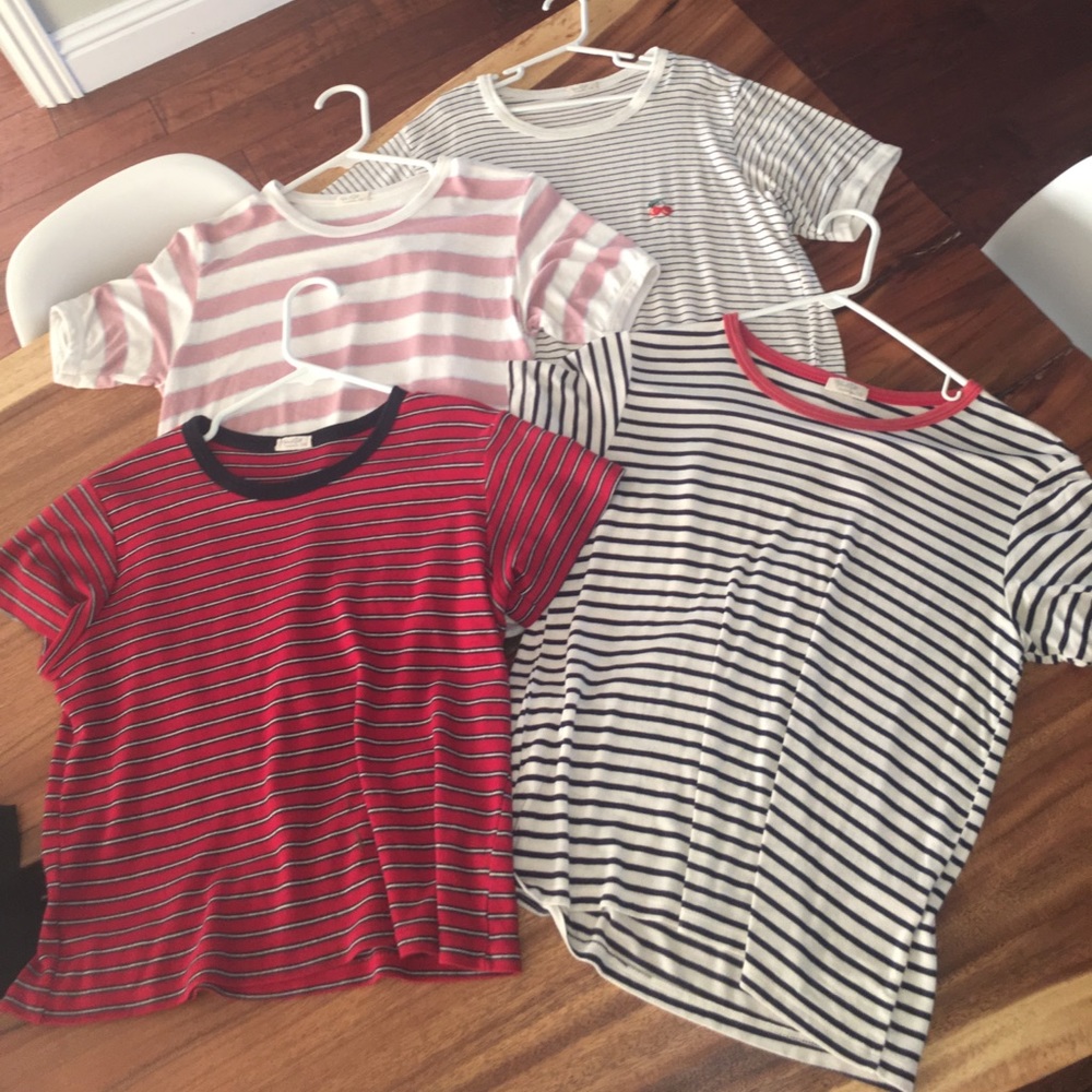 Brandy Mellville 4 striped shirts!!