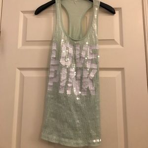 Vs pink sequin racerback loose fitted tank