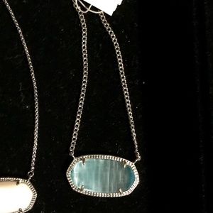 NWT Kendra Scott Dylan Blue Catseye Silver HW