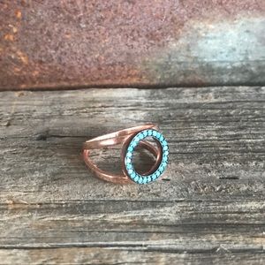 Turquoise and Rose Gold Ring/925
