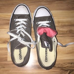 Grey and White Women's Size 8 Converse