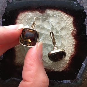 Caramel Brown Crystal Earrings