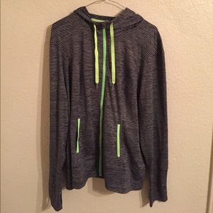 Grey Striped Hoodie