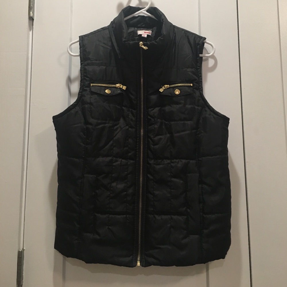 Black vest with gold detail