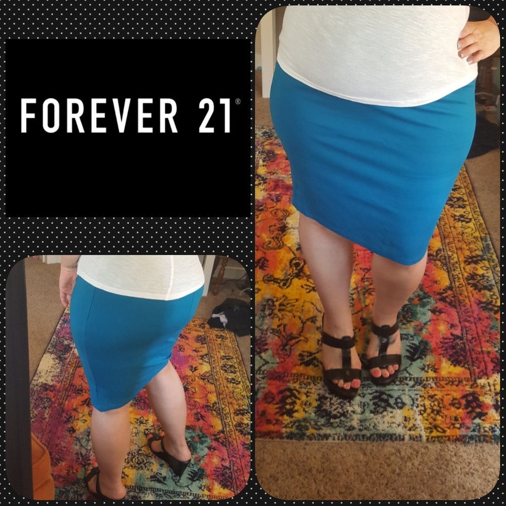 Forever 21 Plus size teal pencil skirt 3x