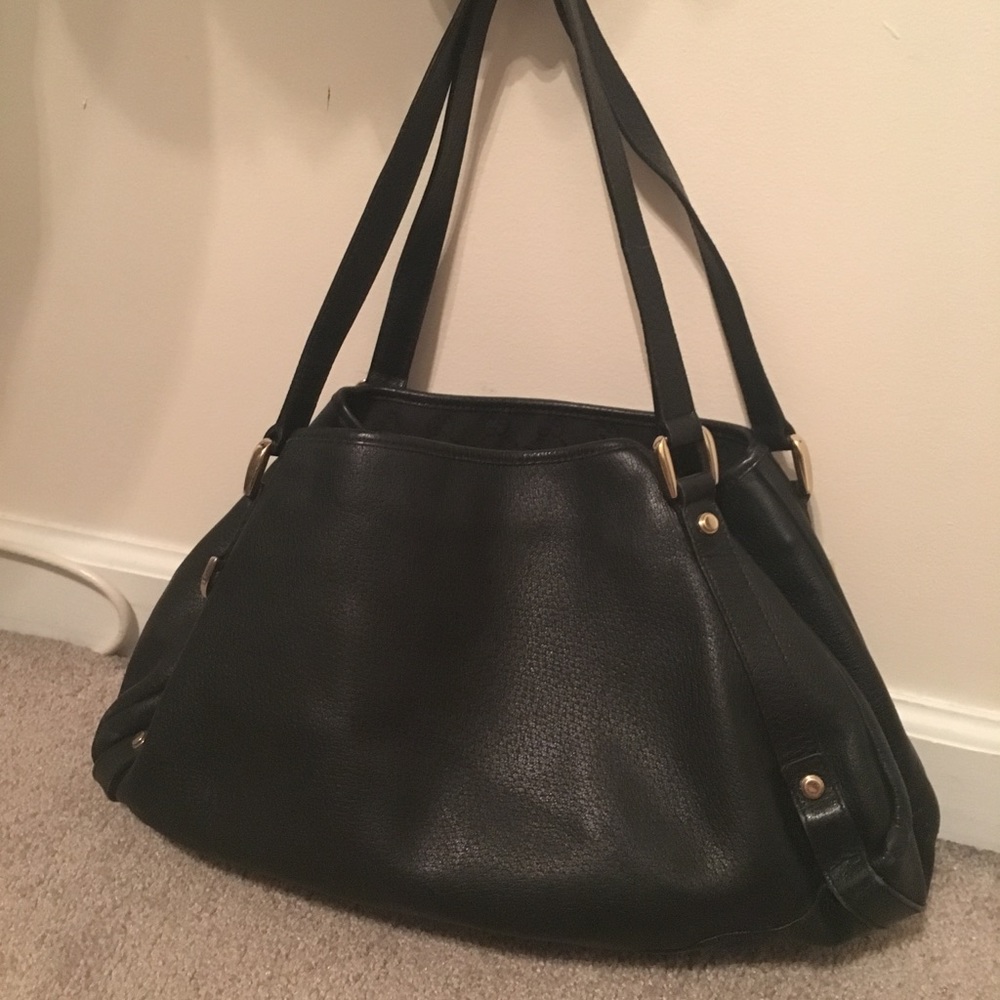Black leather authentic Gucci abbey tote