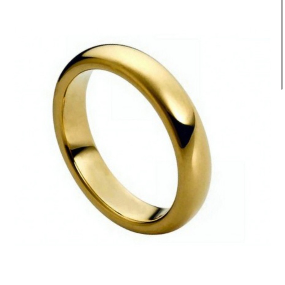 Yellow gold plated tungsten ring 5mm