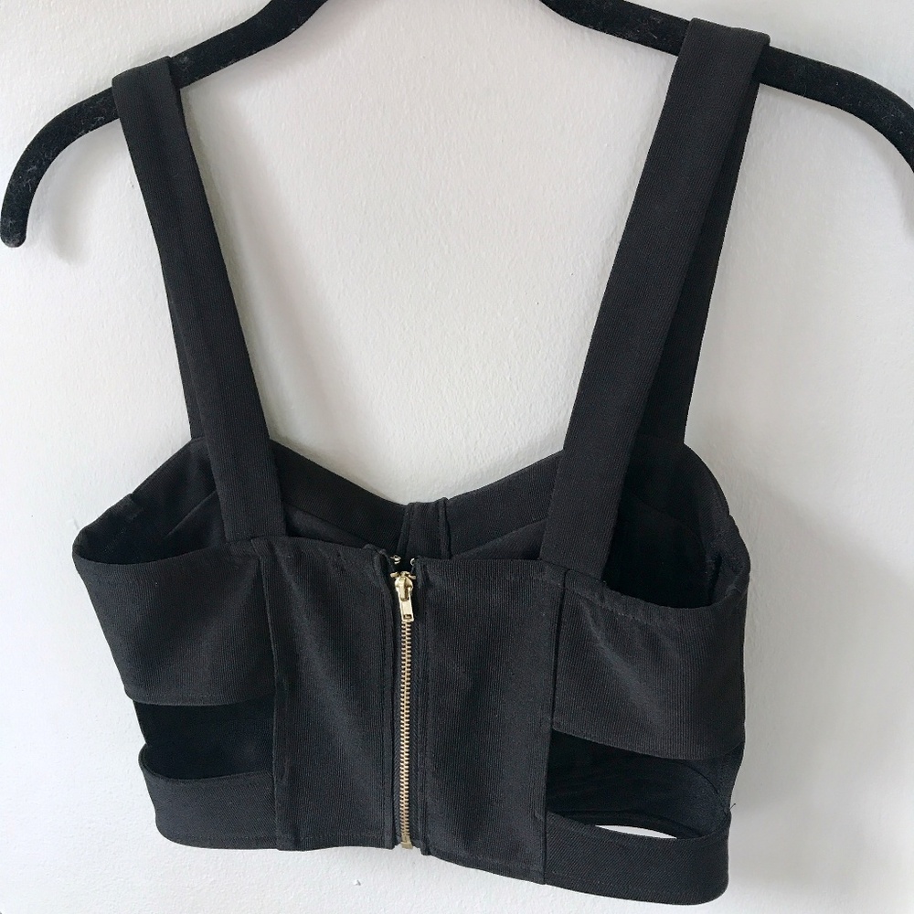 VDAY ♥️ Forever 21 Crop Top W Cut Out Back Black S