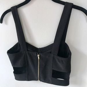 VDAY ♥️ Forever 21 Crop Top W Cut Out Back Black S