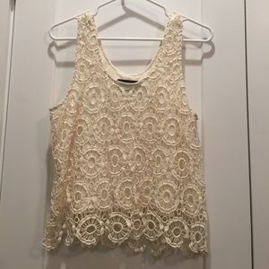 Ivory lace crop top tank