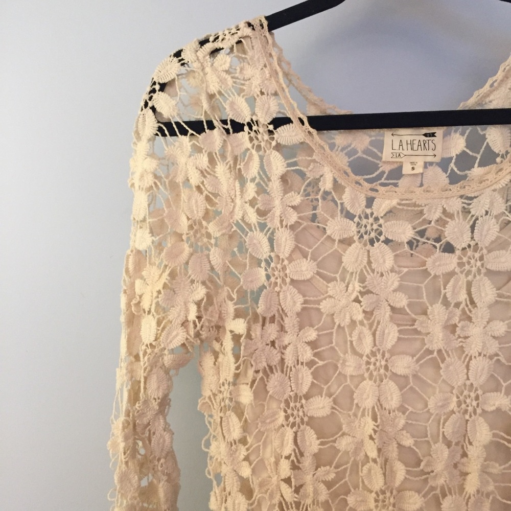 LA Hearts Long Sleeve Lace Dress